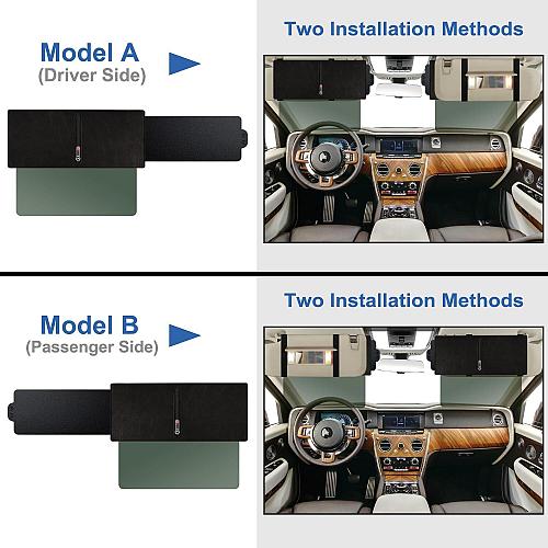 Veharvim Polarized Sun Visor for Car with Zipper Slider Upgraded UV400 Car Su...