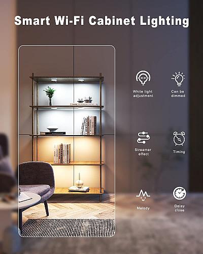 MYPLUS Smart Under Cabinet Lights Dimmable Puck Lights Compatible with Alexa ...