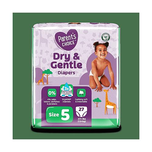 Parent's Choice Dry & Gentle Diapers Size 5, 27 Count (Select for More Options)