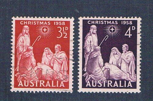 Australia 312-13 Used set Nativity 2 1958 (A0511)