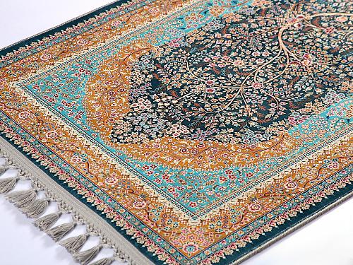 Green Floral Prayer Mat Tree of Life Silky Soft Janamaz Gebetsteppich Prayer Rug