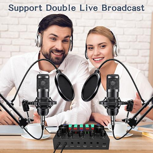 Podcast Equipment Bundle For 2 ALPOWL Audio Interface with Cardioid Designer ...