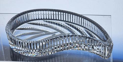 Signed Waterford cut glass Hand Cut dish / tray paisley