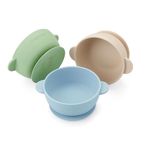PandaEar 3 Pack Baby Bowls with Suction| Stay Put Silicone Food Bowl for Babi...