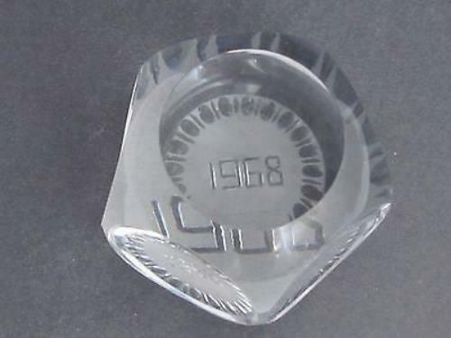 cut Glass hand made made paperweight signed Cristallerie Lorraine france 1968
