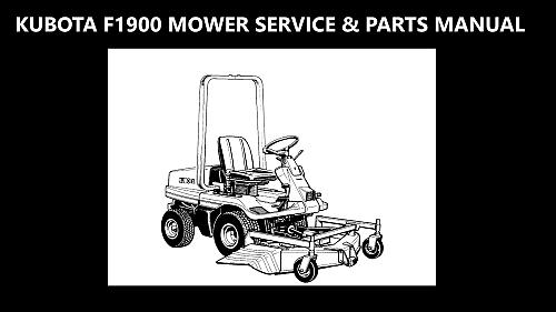 KUBOTA F1900 TRACTOR SERVICE & PARTS MANUAL 925pg for Kubota F-1900 Mower Repair