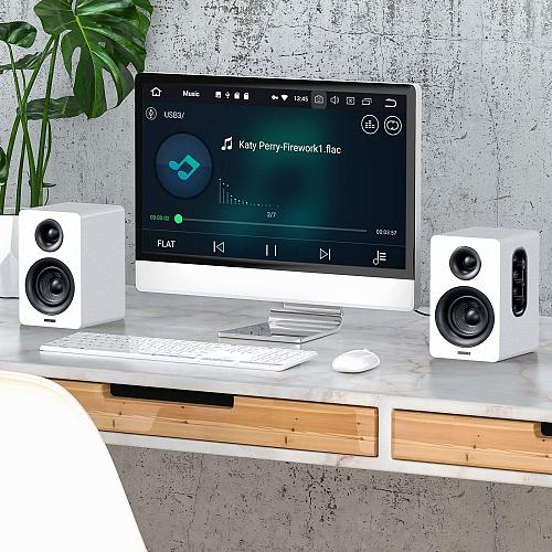 SW208 3" Active Bluetooth 5.0 Bookshelf Speakers – 60W Carbon Fiber Speaker U...