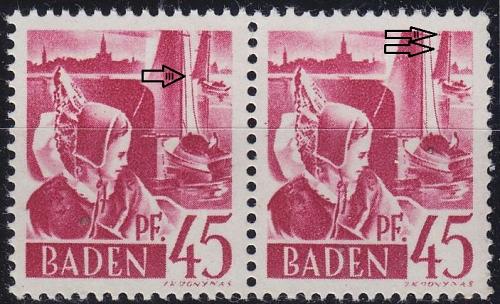 GERMANY Alliiert Franz. Zone [Baden] MiNr 0009 yv III+II ( **/mnh ) [01]