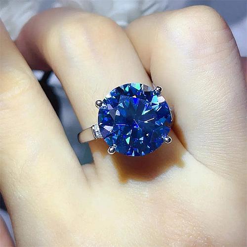 10 Carat Moissanite 925 Sterling Silver Ring and Necklace Set