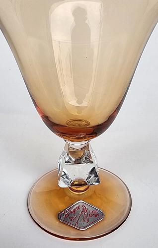 Bryce tulip Aquarius Amber cocktail glass Crystal 4 piece set