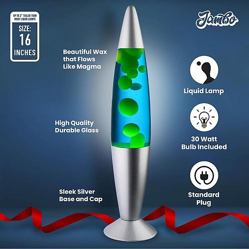 JAMBO 16" Beautiful Lamp- The Upgraded Motion Lamp- Blue with Yellow/Green Wa...