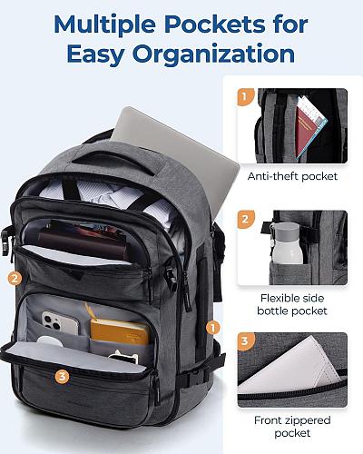 BAGSMART Travel Backpack for Women Men 40L Flight Approved Carry on Backpack ...
