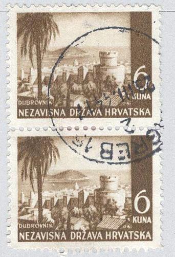 Croatia Croatia 40 Dubrovnik Castle 1941 Used V Pair 1 (BP91601)