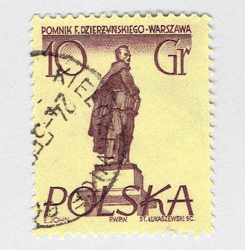 Poland Statue yellow 10 Used (BP92228)