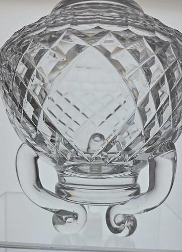 Hand cut glass rose globe one of a kind