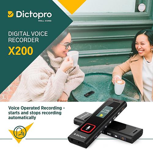 DictoPro X200 Voice Recorder - Voice Activated Digital Recorder 8GB 60H Batte...