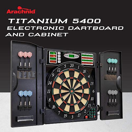 Arachnid Titanium 5400 Electronic Dartboard and Cabinet Set
