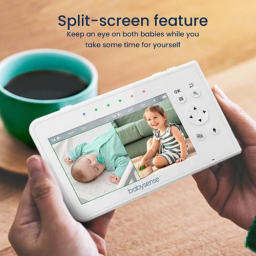 Babysense Baby Monitor with 2 Cameras and Audio 4.3" Non Wifi Baby Monitor Du...