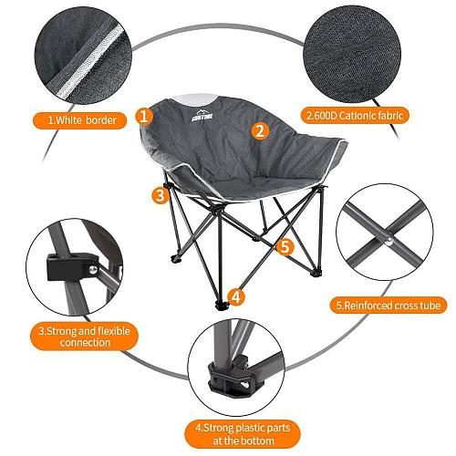 OUTDOOR LIVING SUNTIME Sofa Chair Oversize Padded Moon Leisure Portable Stabl...