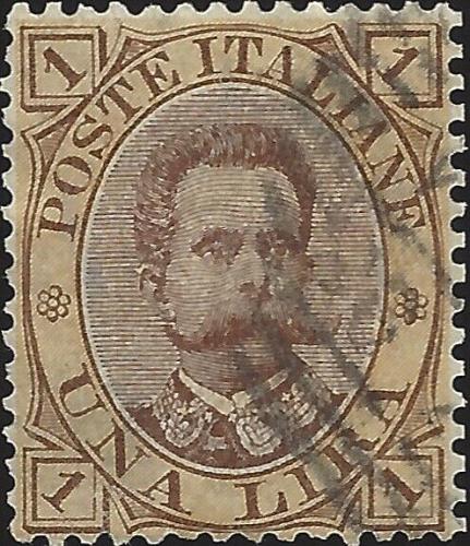 Italy Scott #56 Used VF 1 Cent 1889 King Humbert Stamp CV 24.00