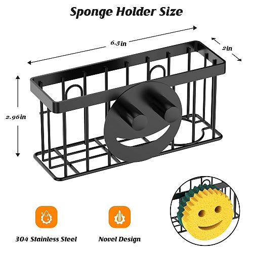 MURLONG Sponge Holder Smiley Face Sink Caddy for Kitchen Sink Sink Organizer ...