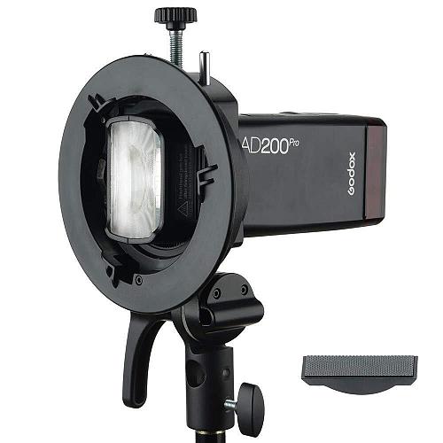 Godox S2 Speedlite Bracket for Godox AD200Pro AD200 AD400Pro for V1 Round Hea...