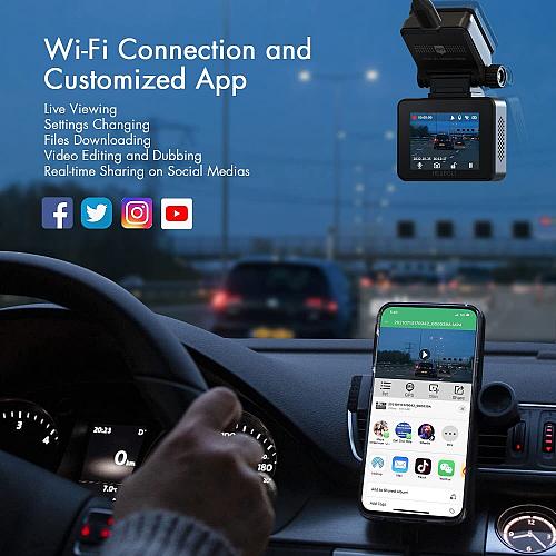 4K Dash Cam Built-in Wi-Fi UHD2160P Discreet Car Dashboard Camera Recorder wi...