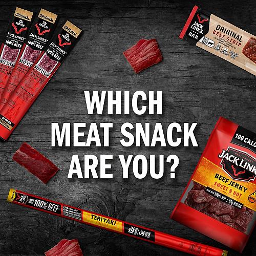 Jack Link's Beef Jerky Teriyaki Half Pounder Large Jerky Bag – Flavorful Meat...
