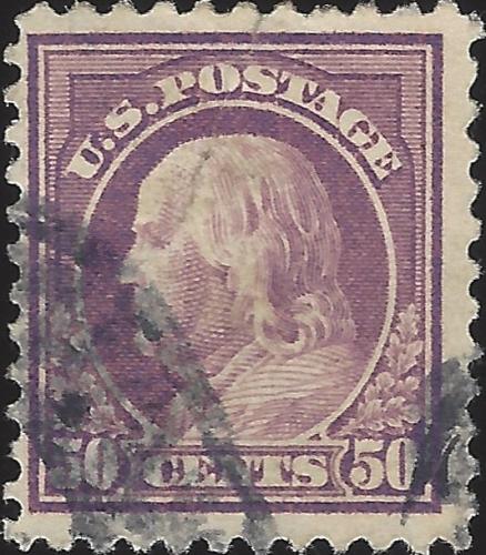 US Scott #472 Used Fine 50 Cent 1912 Benjamin Franklin Stamp CV 25.00