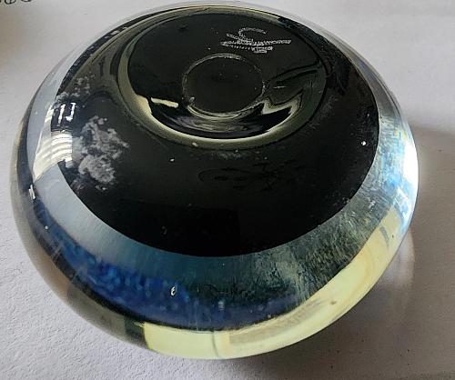 Art glass paperweight signed