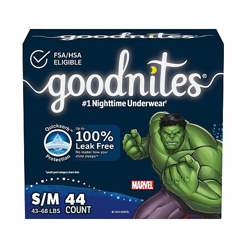 Goodnites Bedwetting Underwear for Boys, S/M (43-68 lbs), 44 Ct (Select for M...