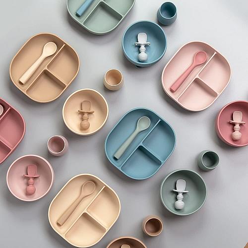 SAMiGO Silicone Baby Spoons Self Feeding 6+ Months - Infant Toddler Utensils ...