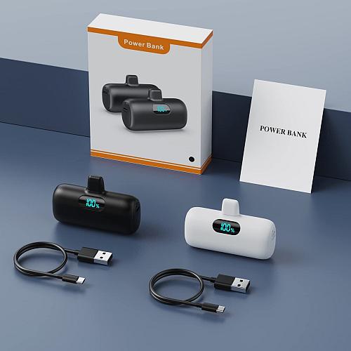 2-Pack Mini Portable Charger 5000mAh Power Bank3A PD USB C Cell Phone Portabl...