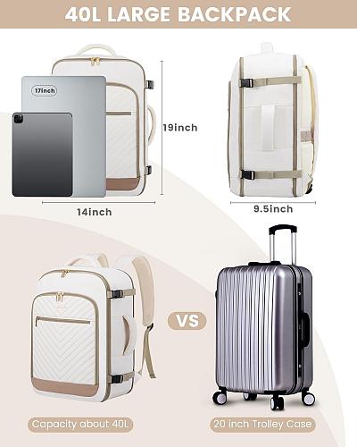 LOVEVOOK Travel Backpack For Women40L Carry On Backpack Flight ApprovedTSA Pe...