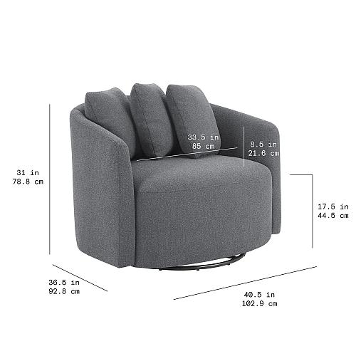 Beautiful Drew Chair by Drew Barrymore Charcoal Boucle