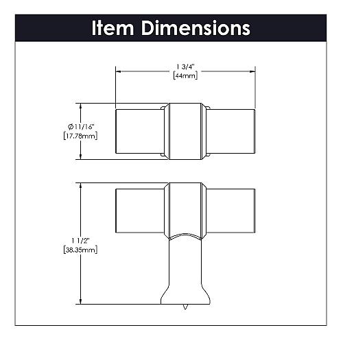 Hickory Hardware Crystal Palace Collection T-Knob 1-3/4 Inch x 11/16 Inch Cry...