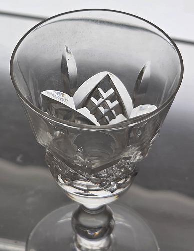 4 Signed Hand Cut Glass Liquor Glengarry Cambridge Stuart