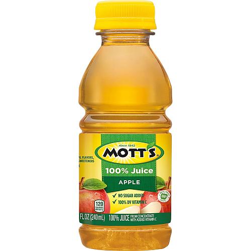 Mott's 100% Original Apple Juice 8 Fl Oz Bottles 24 Count 4 Packs Of 6 2 Serv...