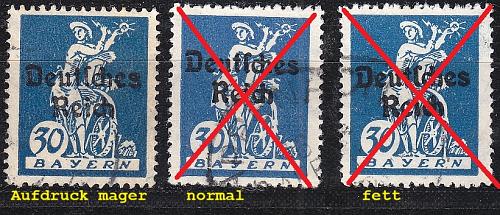 GERMANY REICH [1920] MiNr 0123 X ( O/used ) [01] Plattenfehler