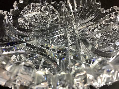 ABP Crystal Cut Glass handled nappie Sparkles