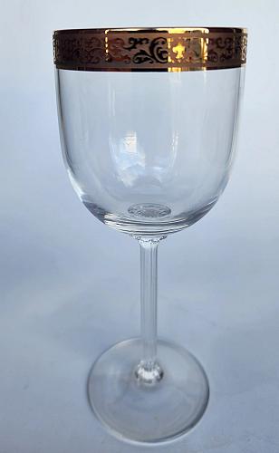 Pair Autumn wine glass Lenox USA crystal Signed
