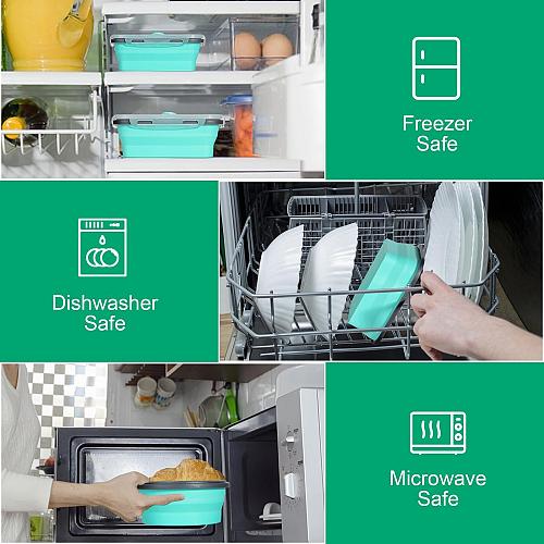8 Pack Collapsible Food Storage Containers With Lids Collapsible Storage Cont...