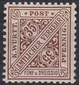 GERMANY W&uuml;rttemberg [Dienst] MiNr 0256 ( */mh )