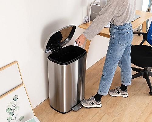 FDW 13 Gallon/50 L Garbage Can Kitchen Trash Can with Lid for Office Bedroom ...