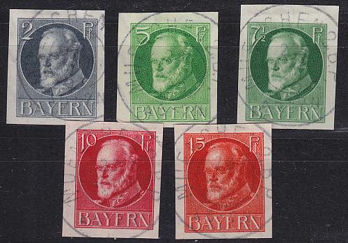 GERMANY Bayern Bavaria [1916] MiNr 0110-15 B ( O/used )