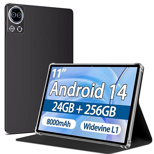 SKYEGG Tablet 11 inch Android 14 Tablets 24GB+256GB+1TB Expand Widevine L1 Co...
