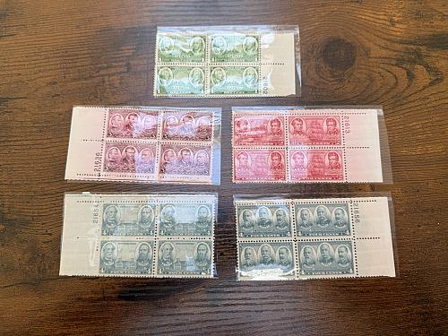1937 Army Navy Sc 785-794 set of 10 MNH 1c to 5c plate blocks of 4