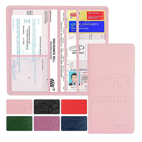 Valardoh Premium Car Registration and Insurance Card Holder Car Document Hold...