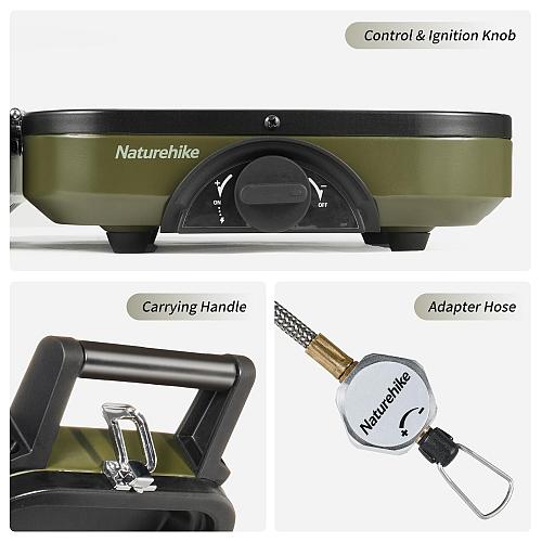 Naturehike 2 Burner Folding Camping Stove with Griddle Portable Camp Isobutan...