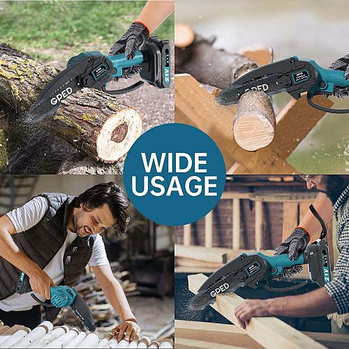 Mini Chainsaw, 6 inch Portable Electric Chainsaw Cordless, Handheld Chain Saw +